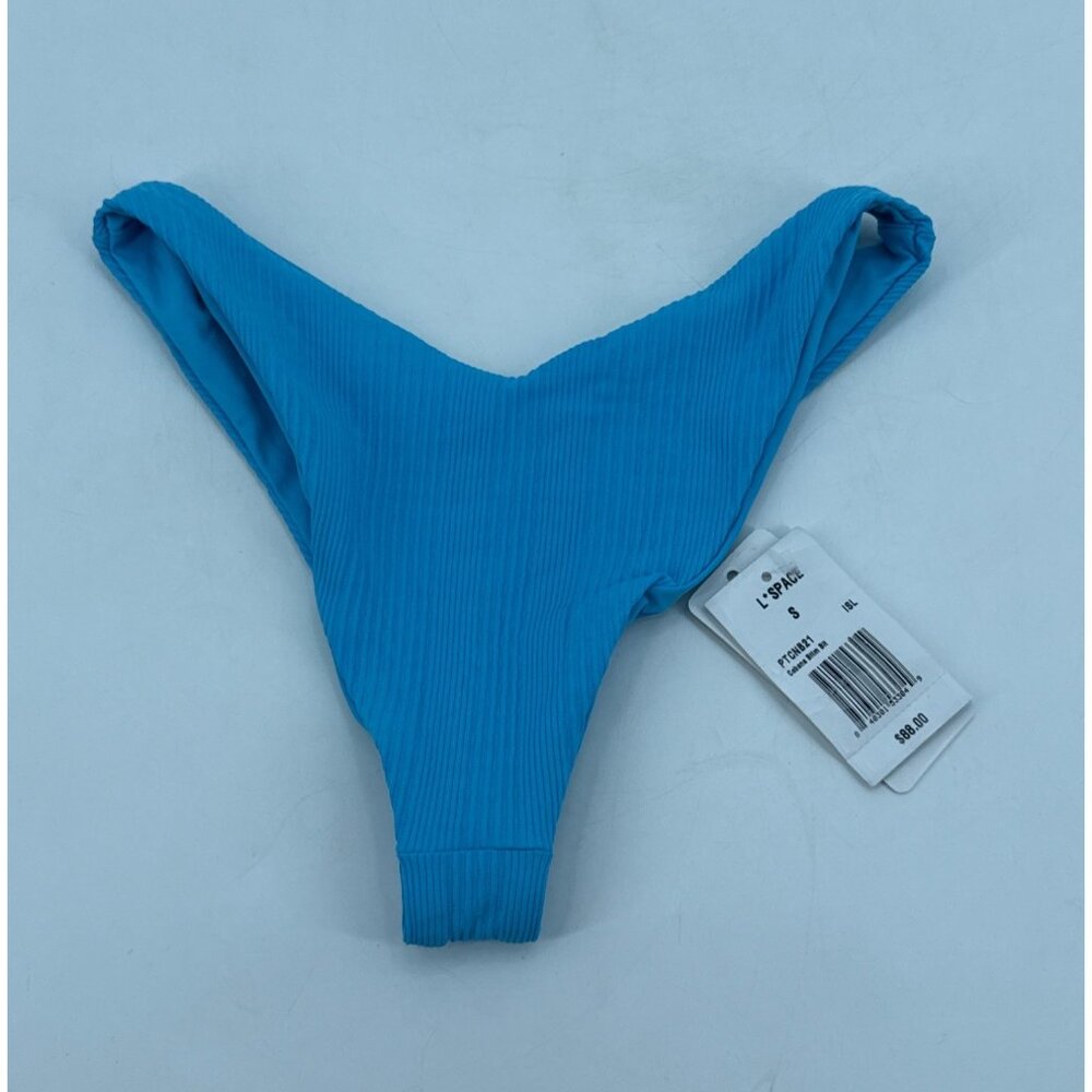 LSpace Womens Cabana Bikini Bottom Bitsy Cut Small Blue New